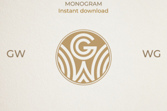 WG GW Wedding Monogram Logo | Elegant Initials Vector Product Image 1