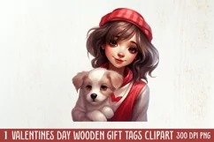 Cute Valentine Dog Clipart, Valentines Day Dog Clipart Product Image 1