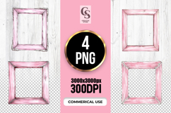 Rustic Pink Wooden Frame Clipart Sublimation PNG Product Image 1