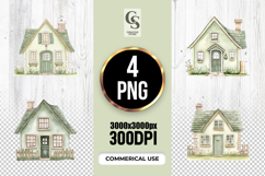 Cute Cottage House Illustration Clipart Sublimation PNG Product Image 1