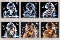 Skinny Tumbler | 6 designs - girl with baby animals, JPG Product Image 2