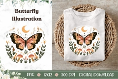 Celestial Butterfly Illustration, Floral Illustration PNG Product Image 1