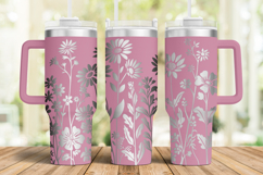 40oz Tumbler laser svg, Wildflowers pattern wrap Product Image 2