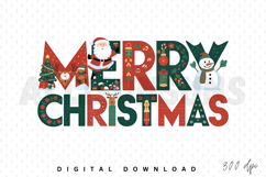 Merry Christmas Sublimation PNG, Christmas Quote PNG Product Image 1