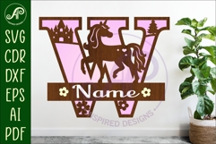Unicorn Capital Monogram Letter name sign W SVG Product Image 1