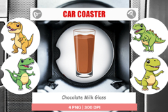 Car Coaster Chocolate Milk Glass Product Image 1
