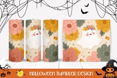 Floral Ghost Tumbler, Halloween Tumbler Template Product Image 1