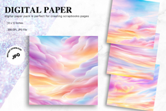 Rainbow Watercolor Alcohol Ink Background Digital Paper Product Image 1