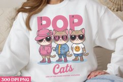 Pop Cats PNG, Funny Cat Sublimation PNG Product Image 1