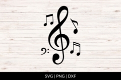 Hand Drawn Treble Clef Music Notes SVG Product Image 1