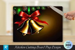 Bells and Ribbons Walnut Wood Cutting Board PNG Design Product Image 1