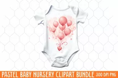 Pastel Baby Nursery Clipart Big, Baby Boy Elephant Clipart Product Image 1