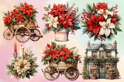 Watercolor Vintage Christmas Clipart Bundle, Christmas PNG Product Image 2