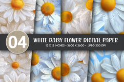White daisy flower digital paper Product Image 1