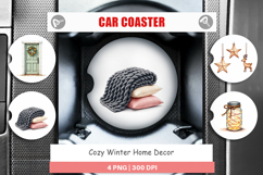 Cozy Winter Home Decor Car Coaster Product Image 1