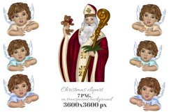 St Nicholas &amp; angels clipart. Christmas clipart and posters Product Image 2