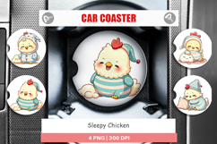 Car Coaster Sleepy Chicken Product Image 1