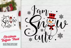 I Am Snow Cute Svg, Christmas Buffalo Plaid Svg, Snowman Svg Product Image 2