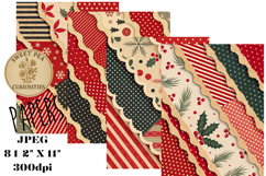 Christmas, Paper, Red, Black, Papers, Junk Journal Product Image 1