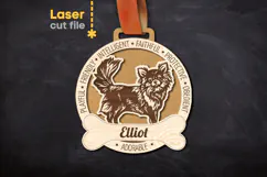 Dog Medal Chihuahua SVG laser cut files for Glowforge Product Image 1