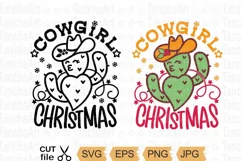 Cowgirl Christmas Cut file for Cricut Cute Cactus Christmas Product Image 1
