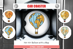 Car Coaster Map Hot Air Balloon Product Image 1