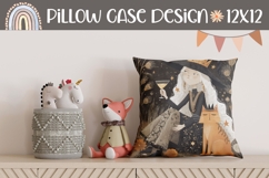Halloween Pillow Case Design, Cartoon Witch Pillow PNG Product Image 1