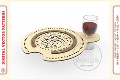 Wine Serving Tray - laser cutting file - Glowforge ready SVG Product Image 1