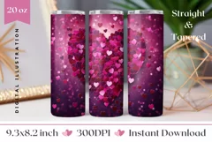 Love Heart Tumbler, Valentine's Day Sublimation Designs Product Image 1