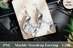 White Marble Teardrop Earrings, Marble Earrings Design Product Image 1