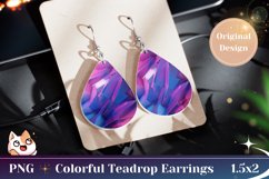 Abstract Earring PNG, Holographic Teardrop Sublimation PNG Product Image 1
