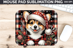 Watercolor Dog Mouse Pad Sublimation - Christmas PNG Design Product Image 1
