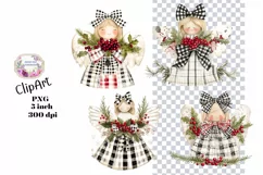 Christmas, Angels, Ephemera, PNG, watercolor, Clipart Product Image 1