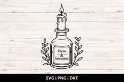 Hand Drawn Focus And Intention Candle SVG for Halloween Product Image 1