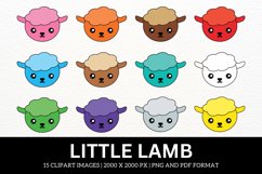 Little Lamb Colorful Animal Cliparts Product Image 1