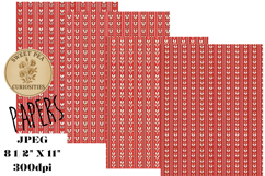 Red, Valentine, Papers, Junk Journal Product Image 1