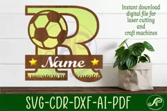 Football or Soccer Capital Monogram Letter R SVG Product Image 1
