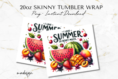 I Love Summer Fruit 20 oz Tumbler Wrap PNG for Sublimation Product Image 2