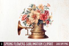 Spring Flowers Sublimation Clipart Product Image 1