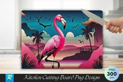 Flamingo Cutting Board Sublimation Design Product Image 1