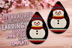 Whimsical Teardrop Earrings Design Art , Snowman Product Image 1