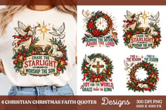 4 Christian Christmas Shirt Designs, 4 Nativity Faith Quote Product Image 1