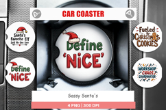 Sassy Santa Quotes Car Coaster Product Image 1