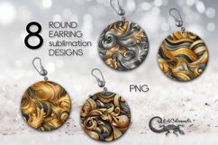 Metallic | 8 gold &amp; silver Round earring sublimation designs Product Image 1