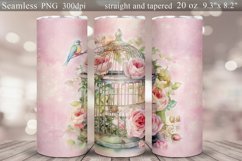 Birdcage Tumbler Sublimation | Watercolor Seamless Wrap Product Image 1