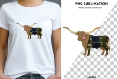 Patchwork Longhorn PNG | Rustic Cow Clipart | Western Farm Product Image 1