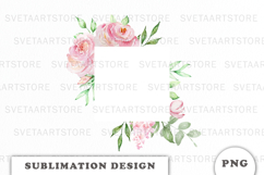 Watercolor Flowers Frame png Product Image 1