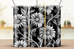 20oz Skinny Tumbler laser svg, Vintage Wildflowers wrap Product Image 1