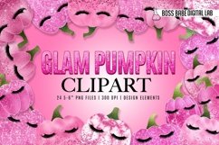 Glam Pink Pumpkin Clipart: "Glitter Pumpkins CLIPART" Product Image 1