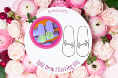 Split drop 1 Earring Laser Cut File- SVG FILE Product Image 1